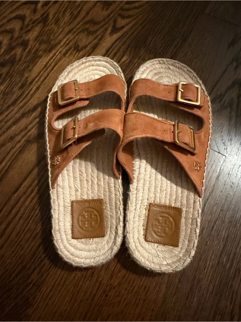 Tory Burch suede Double Buckle espadrille Sandals